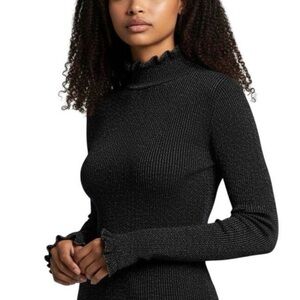 Ted Baker Black Metallic Long Sleeve Top